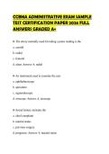 CCBMA ADMINISTRATIVE EXAM SAMPLE&NewLine;TEST CERTIFICATION PAPER 2026 FULL&NewLine;ANSWERS GRADED A&plus;
