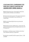 CCHI EXAMS STUDY COMPREHENSIVE TEST&NewLine;PAPER 2026 COMPLETE QUESTIONS AND&NewLine;ANSWERS EXPERT VERIFIED GRADED A&plus;