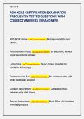 ABO-NCLE CERTIFICATION EXAMINATION &vert; &NewLine;FREQUENTLY TESTED QUESTIONS WITH &NewLine;CORRECT ANSWERS &vert; BRAND NEW&excl;