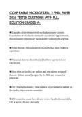 CCHP EXAMS PACKAGE DEAL 2 FINAL PAPER&NewLine;2026 TESTED QUESTIONS WITH FULL&NewLine;SOLUTION GRADED A&plus;