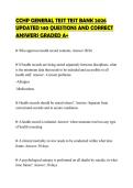 CCHP GENERAL TEST TEST BANK 2026&NewLine;UPDATED 140 QUESTIONS AND CORRECT&NewLine;ANSWERS GRADED A&plus;