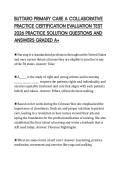 BUTTARO PRIMARY CARE A COLLABORATIVE&NewLine;PRACTICE CERTIFICATION EVALUATION TEST&NewLine;2026 PRACTICE SOLUTION QUESTIONS AND&NewLine;ANSWERS GRADED A&plus;