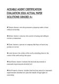 ACEABLE AGENT CERTIFICATION&NewLine;EVALUATION 2026 ACTUAL PAPER&NewLine;SOLUTIONS GRADED A&plus;
