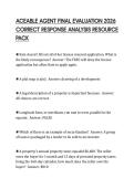 ACEABLE AGENT FINAL EVALUATION 2026&NewLine;CORRECT RESPONSE ANALYSIS RESOURCE&NewLine;PACK