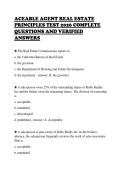 ACEABLE AGENT REAL ESTATE&NewLine;PRINCIPLES TEST 2026 COMPLETE&NewLine;QUESTIONS AND VERIFIED&NewLine;ANSWERS&NewLine;