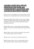 ACEABLE AGENT REAL ESTATE&NewLine;PRINCIPLES TEST BANK 2026&NewLine;COMPREHENSIVE QUESTIONS AND&NewLine;ACCURATE SOLUTIONS VERIFIED&NewLine;
