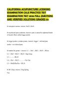 CALIFORNIA ACUPUNCTURE LICENSING&NewLine;EXAMINATION CALE PRACTICE TEST&NewLine;EXAMINATION TEST 2026 FULL QUESTIONS&NewLine;AND VERIFIED SOLUTIONS GRADED A&plus;