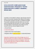 HCCA CHC&sol;CHPC COMPLIANCE EXAM &NewLine;QUESTION BANK &vert; FREQUENTLY TESTED &NewLine;QUESTIONS WITH CORRECT ANSWERS &vert; &NewLine;BRAND NEW&excl; 