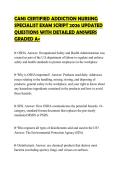 CANS CERTIFIED ADDICTION NURSING&NewLine;SPECIALIST EXAM SCRIPT 2026 UPDATED&NewLine;QUESTIONS WITH DETAILED ANSWERS&NewLine;GRADED A&plus;&NewLine;&NewLine;