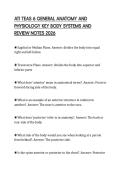 ATI TEAS 6 GENERAL ANATOMY AND&NewLine;PHYSIOLOGY KEY BODY SYSTEMS AND&NewLine;REVIEW NOTES 2026&NewLine;