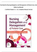 Test Bank for Nursing Delegation and Management of Patient Care&comma; 3rd Edition by Motacki&NewLine; &vert; Verified Chapter's 1 - 21 &vert; Complete Newest Version &NewLine;