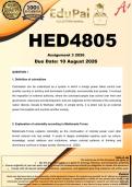 HED4805 Assignment 3 &lpar;COMPLETE ANSWERS&rpar; 2026 - DUE 10 August 2026