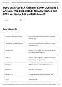 USPS Exam 421 SSA Academy EXAM Questions & Answers&comma; Well Elaborated &vert; Already Verified Test &vert;100&percnt; Verified solutions &vert;2026 Latest&excl;&excl;&NewLine;&NewLine;