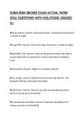 DUBAI RERA BROKER EXAM ACTUAL PAPER&NewLine;2026 QUESTIONS WITH SOLUTIONS GRADED&NewLine;A&plus;&NewLine;