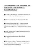 DUBAI RERA BROKER EXAM ASSESSMENT TEST&NewLine;2026 TESTED QUESTIONS WITH FULL&NewLine;SOLUTION GRADED A&plus;