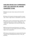 DUBAI RERA BROKER EXAM COMPREHENSIVE&NewLine;SCRIPT 2026 QUESTIONS AND ANSWERS&NewLine;GUARANTEED TO PASS&NewLine;