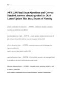 NUR 330 Final Exam Questions and Correct &NewLine;Detailed Answers already graded A&plus; 2026 &NewLine;Latest Update This Year&comma; Exams of Nursing