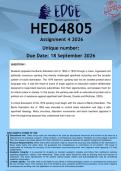 HED4805 Assignment 4 &lpar;ANSWERS&rpar; 2026 - DISTINCTION GUARANTEED 