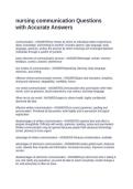 nursing communication Questions with Accurate Answers