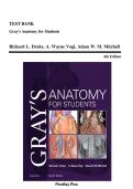 Test Bank For Gray's Anatomy for Students 4th Edition By Richard L&period; Drake&semi; A&period; Wayne Vogl&semi; Adam W&period; M&period; Mitchell 9780323393041 Chapter 1-8 Complete Guide &period;&NewLine;