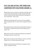 ECO 336 USM COMPREHENSIVE REVIEW&NewLine;2026 VERIFIED QUESTIONS AND&NewLine;SOLUTIONS&NewLine;