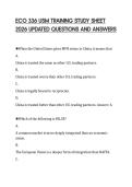 ECO 2013 TRAINING STUDY SHEET 2026&NewLine;UPDATED QUESTIONS AND ANSWERS&NewLine;