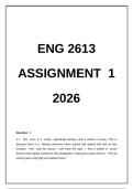 ENG2613 Assignment 1 2026&period; A well-detailed assignment which is plagiarism-free&period; 