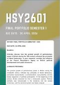 HSY2601 Final Portfolio &lbrace;COMPLETE ANSWERS&rcub; Semester 1 2026  - Due Date 30 April 2026