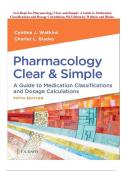 Test Bank for Pharmacology Clear and Simple&colon; A Guide to Medication&NewLine;Classifications and Dosage Calculations 5th Edition by Watkins and Blades