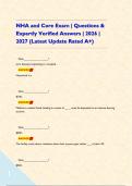 NHA and Core Exam &vert; Questions & Expertly Verified Answers &vert; 2026 &vert; 2027 &lpar;Latest Update Rated A&plus;&rpar;&NewLine;&NewLine;   Quiz&lowbar;&lowbar;&lowbar;&lowbar;&lowbar;&lowbar;&lowbar;&lowbar;&lowbar;&lowbar;&lowbar;&lowbar;&lowbar;&lowbar;&lowbar;&lowbar;&lowbar;&quest;&NewLine;&lpar;of a disease&rpar; originating in a hospital - &NewLine;   ANSWER&NewLine;Nosomical is a&NewLine;&NewLine;&NewLine;   Quiz&lowbar;&lowbar;&lowbar;&lowbar;&lowbar;&lowbar;&lowbar;&lowbar;&lowbar;&lowbar;&lowbar;&lowbar;&lowbar;&lowbar;&lowbar;&lowbar;&lowbar;&quest; &NewLine;&dollar;100 - &NewLine;   ANSWER&NewLine;Medi