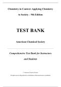 Test Bank &mdash; Chemistry in Context&colon; Applying Chemistry to Society&comma; 9th Edition &lpar;ACS&comma; 2018&rpar;&comma; Chapters 1-14 &vert; All Chapters Covered