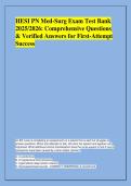 HESI PN Med-Surg Exam Test Bank &NewLine;2025&sol;2026&colon; Comprehensive Questions &NewLine;& Verified Answers for First-Attempt &NewLine;Success