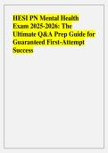 HESI PN Mental Health &NewLine;Exam 2025-2026&colon; The &NewLine;Ultimate Q&A Prep Guide for &NewLine;Guaranteed First-Attempt &NewLine;Success