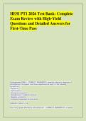 HESI PT1 2026 Test Bank&colon; Complete &NewLine;Exam Review with High-Yield &NewLine;Questions and Detailed Answers for &NewLine;First-Time Pass