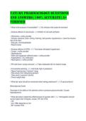 VATI RN Pharmacology Questions&NewLine;and Answers &vert; 100&percnt; Accurate &vert; A&plus;&NewLine;Verified