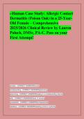 i-Human Case Study&colon; Allergic Contact &NewLine;Dermatitis &lpar;Poison Oak&rpar; in a 25-YearOld Female &ndash; Comprehensive &NewLine;2025&sol;2026 Clinical Review by Lauren &NewLine;Paluch&comma; DMSc&comma; PA-C&period; Pass on your &NewLine;First Attempt