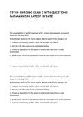 PSYCH NURSING EXAM 3 WITH QUESTIONS AND ANSWERS LATEST UPDATE&NewLine;&NewLine;