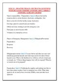 NUR 213 - DISASTER TRIAGE AND TRAUMA QUESTIONS &NewLine;WITH DETAILED VERIFIED ANSWERS &lpar;100&percnt; CORRECT &NewLine;ANSWERS&rpar; &sol;ALREADY GRADED 