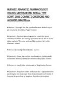 NURS6521 ADVANCED PHARMACOLOGY &NewLine;WALDEN MIDTERM EXAM ACTUAL TEST &NewLine;SCRIPT 2026 COMPLETE QUESTIONS AND &NewLine;ANSWERS GRADED A&plus; 