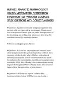 NURS6521 ADVANCED PHARMACOLOGY &NewLine;WALDEN MIDTERM EXAM CERTIFICATION &NewLine;EVALUATION TEST PAPER 2026 COMPLETE &NewLine;STUDY QUESTIONS WITH CORRECT ANSWERS 