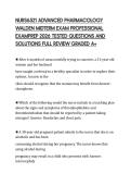 NURS6521 ADVANCED PHARMACOLOGY &NewLine;WALDEN MIDTERM EXAM PROFESSIONAL &NewLine;EXAMPREP 2026 TESTED QUESTIONS AND &NewLine;SOLUTIONS FULL REVIEW GRADED A&plus;
