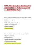NHCO Phlebotomy Exam Questions And Answers&vert; LATEST 2026&sol;2027&vert;Graded A&plus;&vert;GUARANTEED PASS