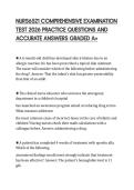 NURS6521 COMPREHENSIVE EXAMINATION &NewLine;TEST 2026 PRACTICE QUESTIONS AND &NewLine;ACCURATE ANSWERS GRADED A&plus; 