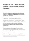 NURS6540 ACTUAL EXAM SCRIPT 2026 &NewLine;COMPLETE QUESTIONS AND ANSWERS &NewLine;GRADED A&plus;