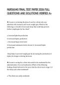 NURS6540 FINAL TEST PAPER 2026 FULL &NewLine;QUESTIONS AND SOLUTIONS VERIFIED A&plus; 