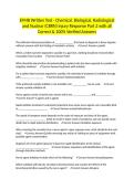 EFMB Written Test - Chemical&comma; Biological&comma; Radiological and Nuclear &lpar;CBRN&rpar; injury Response Part 2 with all Correct & 100&percnt; Verified Answers