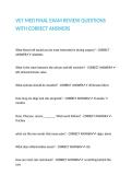 VET MED FINAL EXAM REVIEW QUESTIONS WITH CORRECT ANSWERS