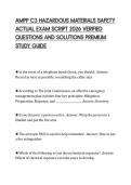 AMPP C3 HAZARDOUS MATERIALS SAFETY&NewLine;ACTUAL EXAM SCRIPT 2026 VERIFIED&NewLine;QUESTIONS AND SOLUTIONS PREMIUM&NewLine;STUDY GUIDE&NewLine;