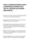 AMPP C3 HAZARDOUS MATERIALS SAFETY&NewLine;COMPREHENSIVE EXAMINATION TEST&NewLine;2026 FULL QUESTIONS AND ANSWERS&NewLine;HIGH SCORE SET&NewLine;