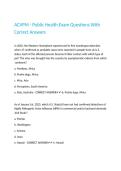 ACVPM - Public Health Exam Questions With Correct Answers 